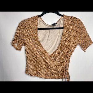 Women’s Yellow Patterned Crop Top